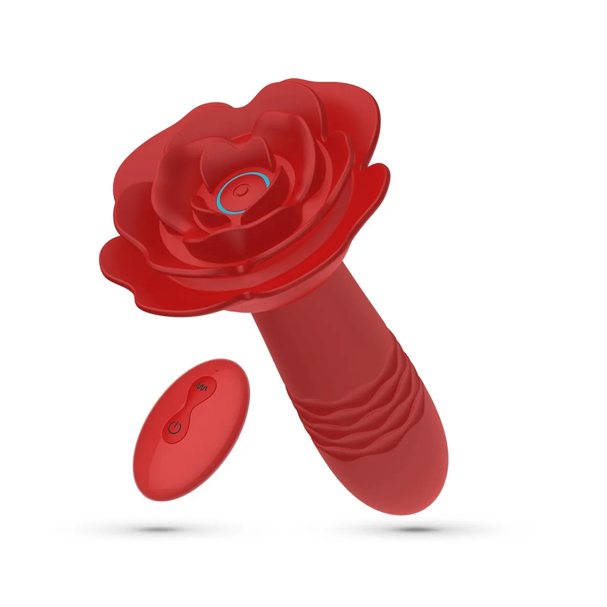 Vibratore anale a spinta a forma di rosa