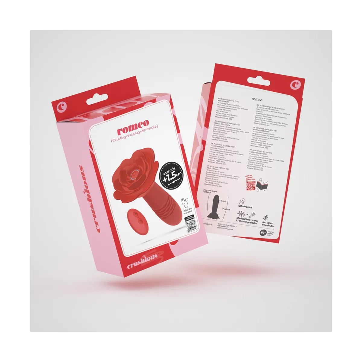 Vibratore anale a spinta a forma di rosa