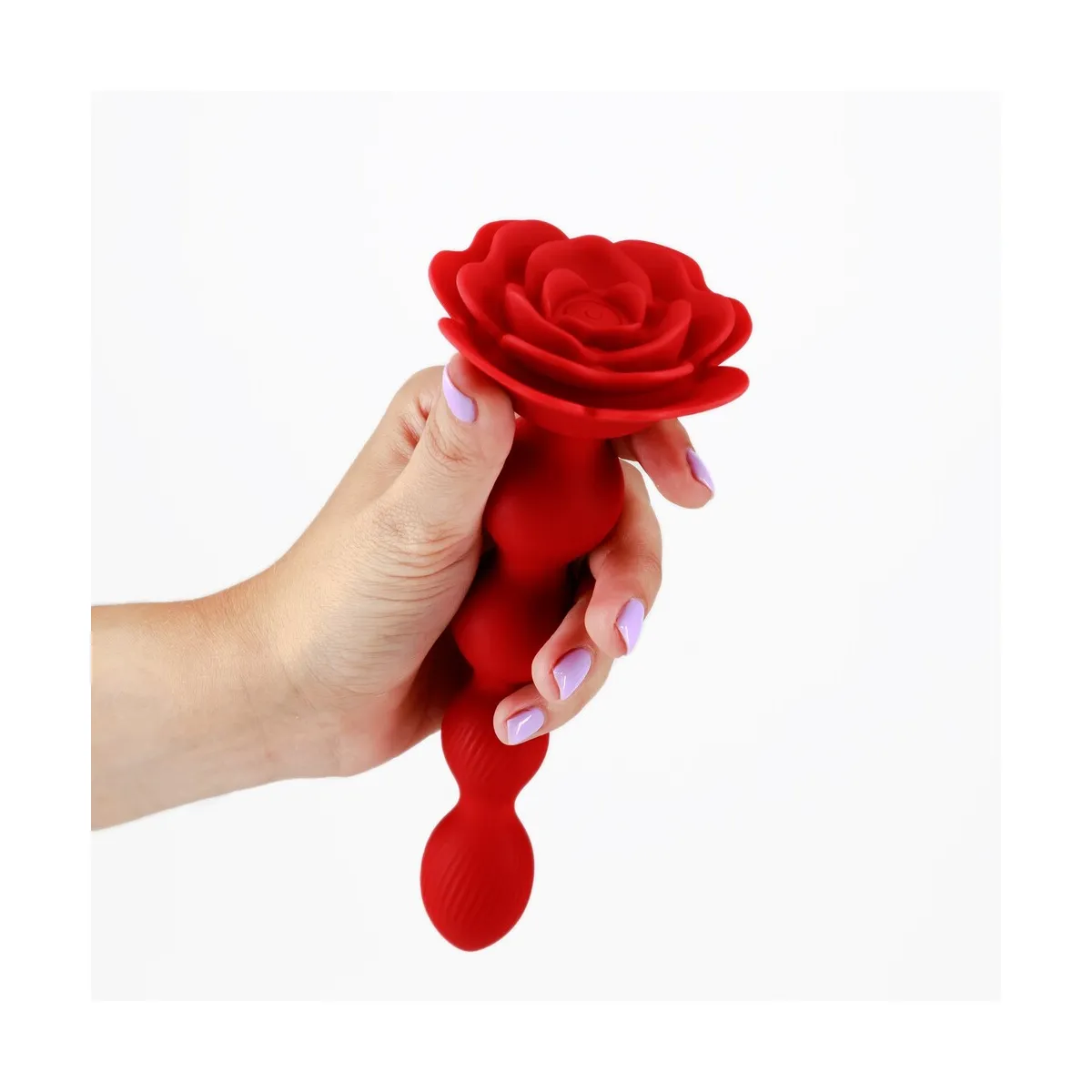 Vibratore anale sfere graduali base a rosa