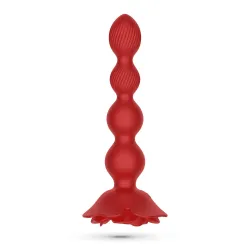 Vibratore anale sfere graduali base a rosa