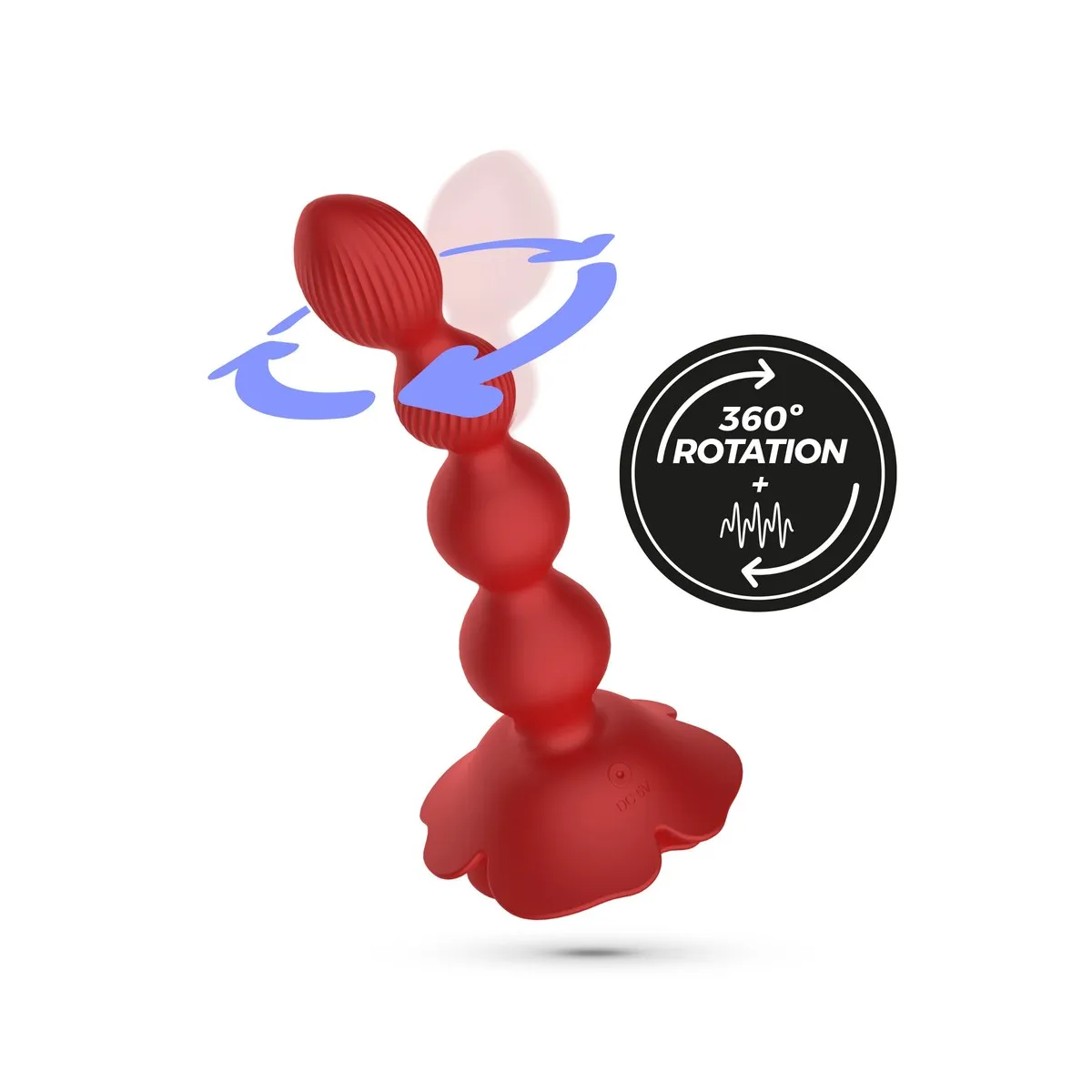 Vibratore anale sfere graduali base a rosa