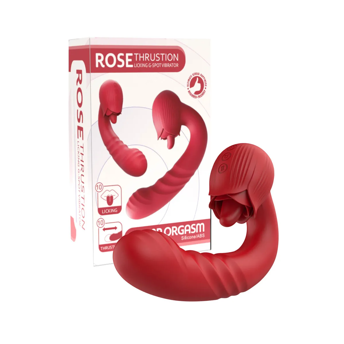 Vibratore Doppio a spinta con lingua