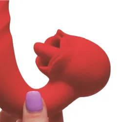 Vibratore Doppio a spinta con lingua