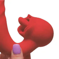 Vibratore Doppio a spinta con lingua