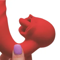 Vibratore Doppio a spinta con lingua