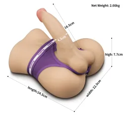 Mini mezzo busto maschile fallo da 18,5 cm