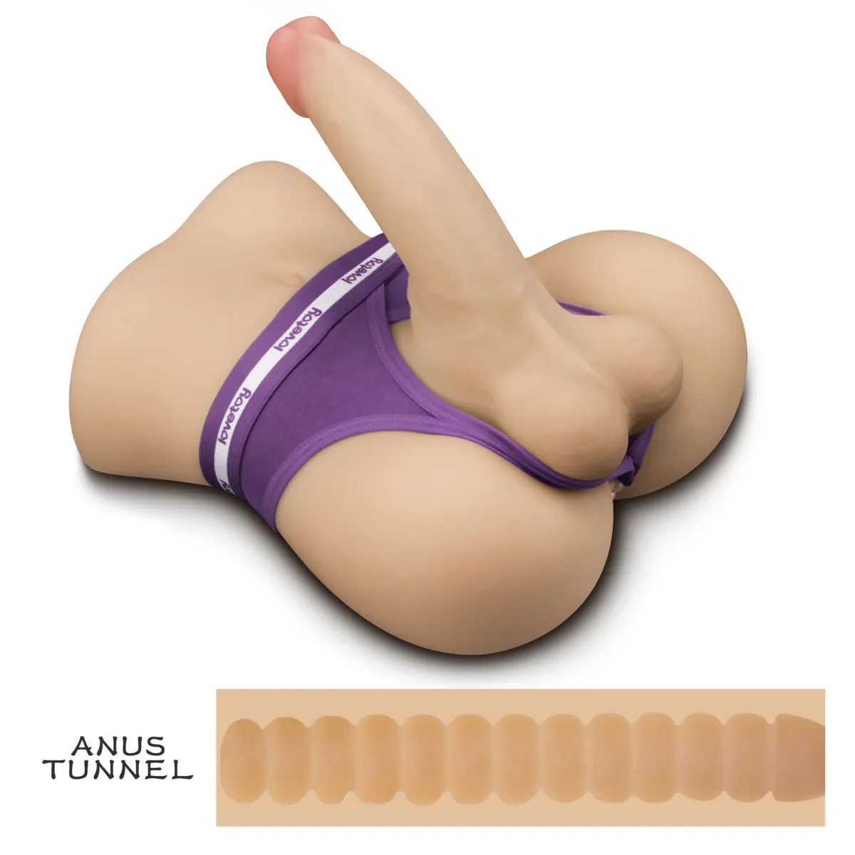 Mini mezzo busto maschile fallo da 18,5 cm