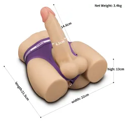 Mini mezzo busto maschile fallo da 14,6 cm