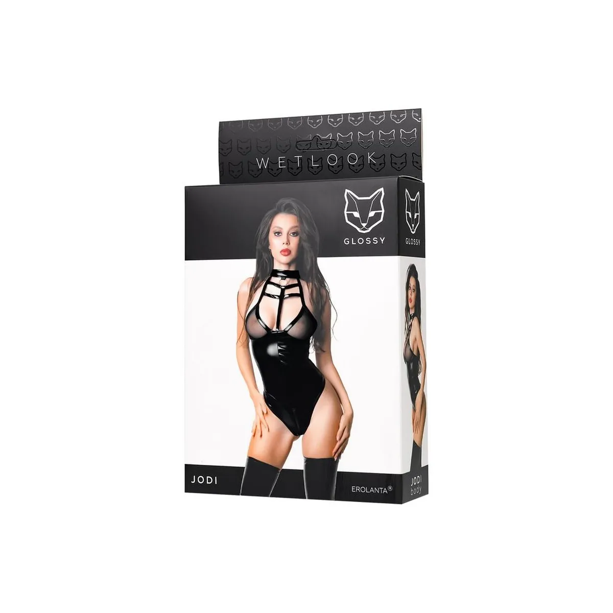 Body Sexy wetlook con zip sul cavallo