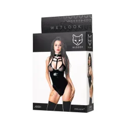Body Sexy wetlook con zip sul cavallo