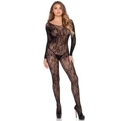 Tutina sexy con ricami Catsuit nera