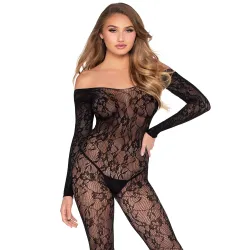Tutina sexy con ricami Catsuit nera