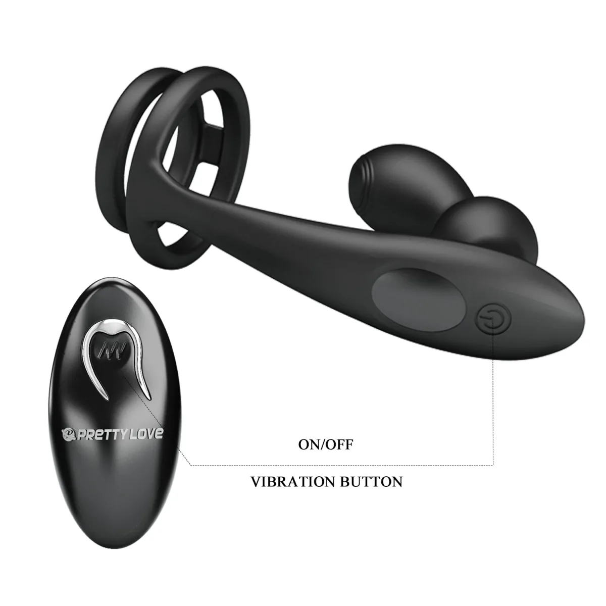 Vibratore prostata con doppio anello pene