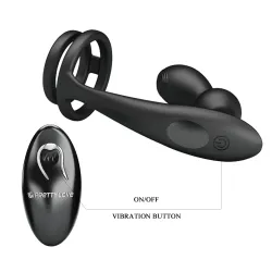 Vibratore prostata con doppio anello pene