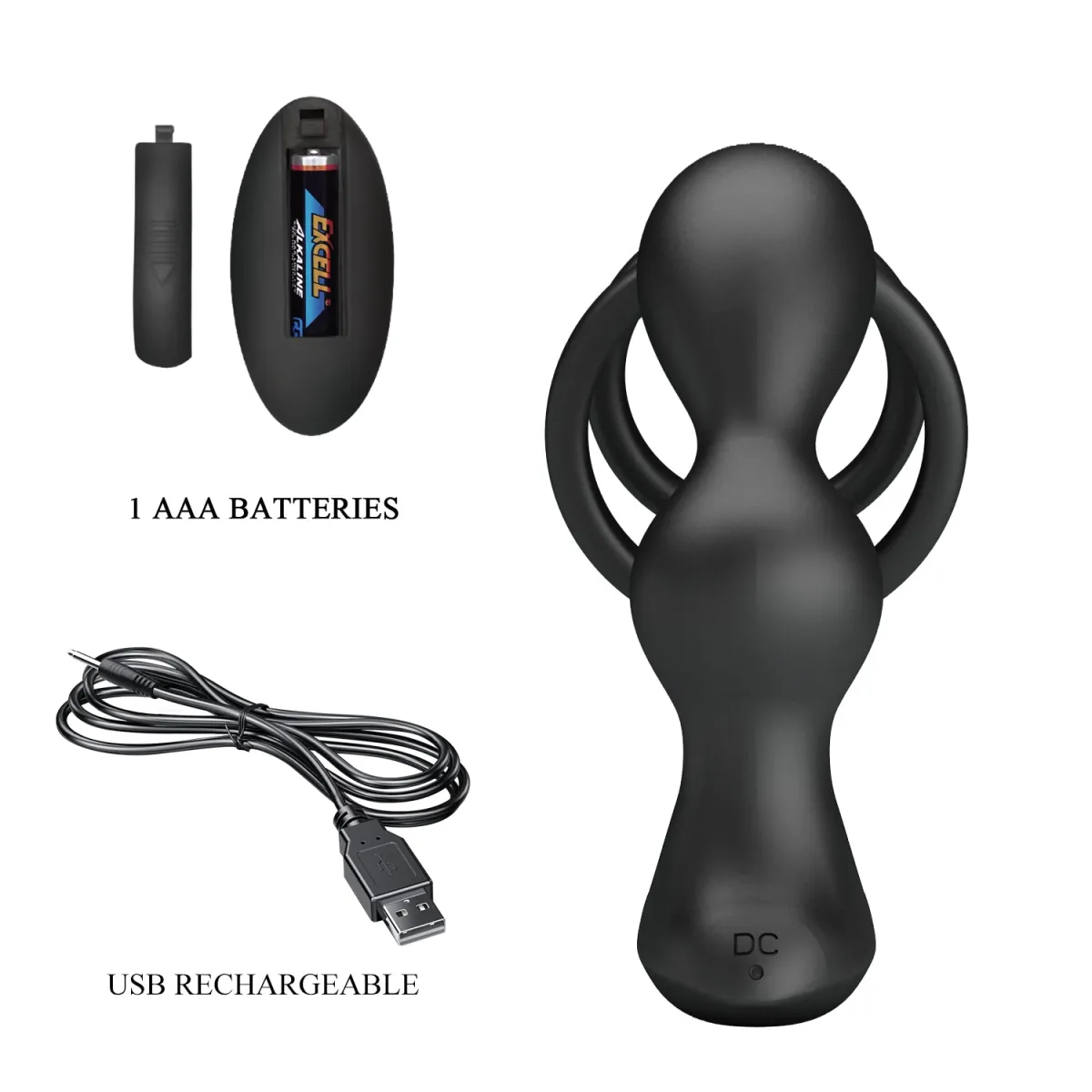 Vibratore prostata con doppio anello pene