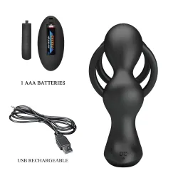 Vibratore prostata con doppio anello pene