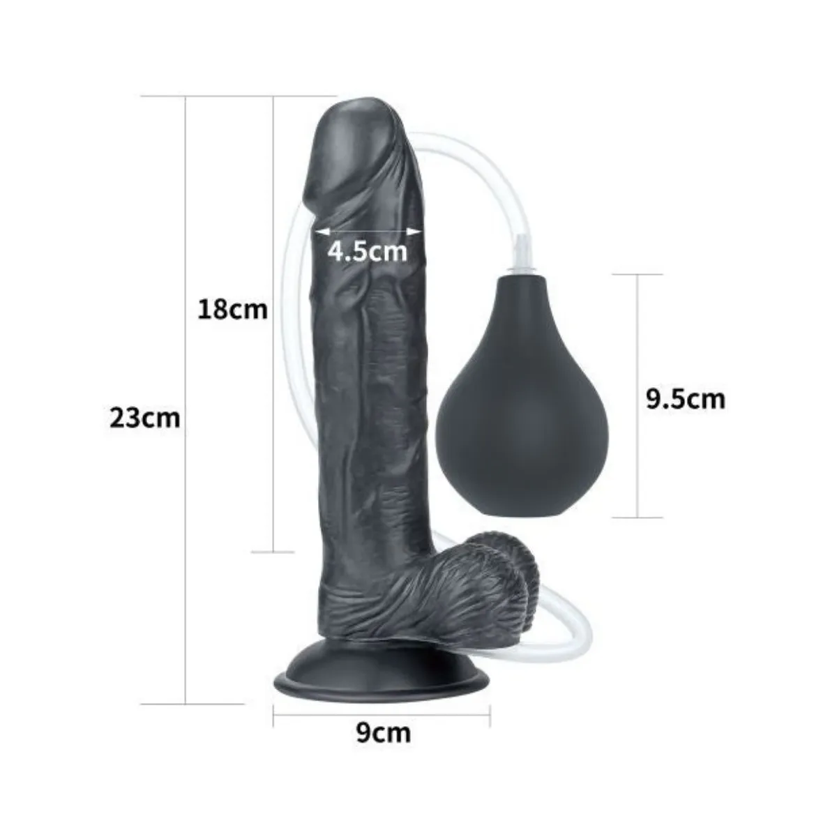 Fallo realistico eiaculante con ventosa 23 cm