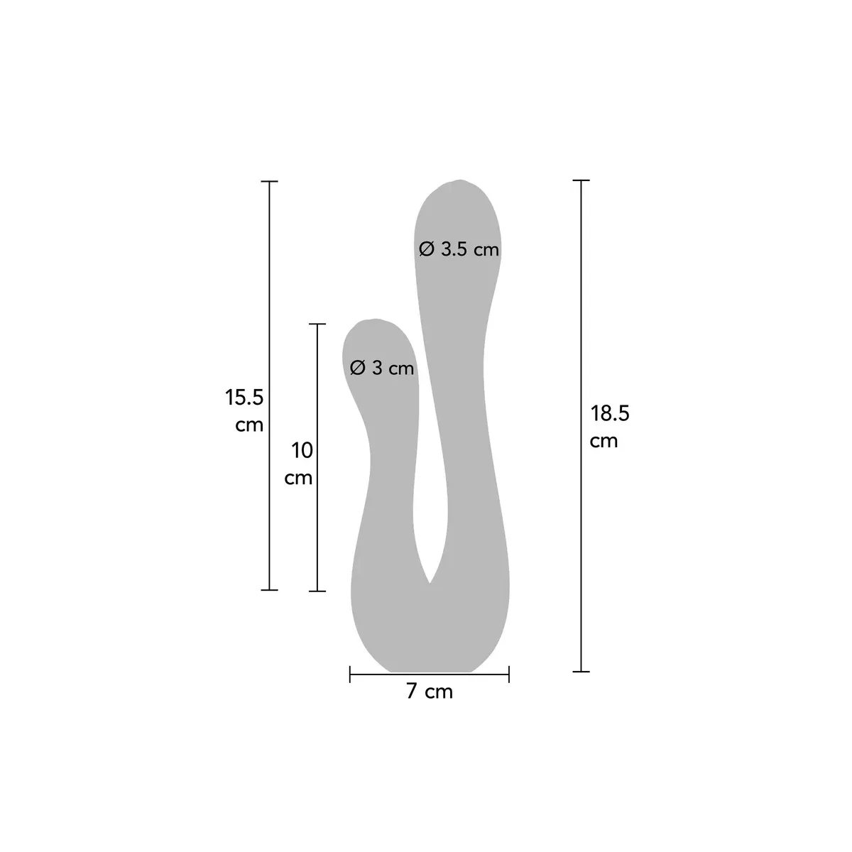 Vibratore doppio silicone flessibile 18,5 cm
