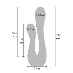 Vibratore doppio silicone flessibile 18,5 cm