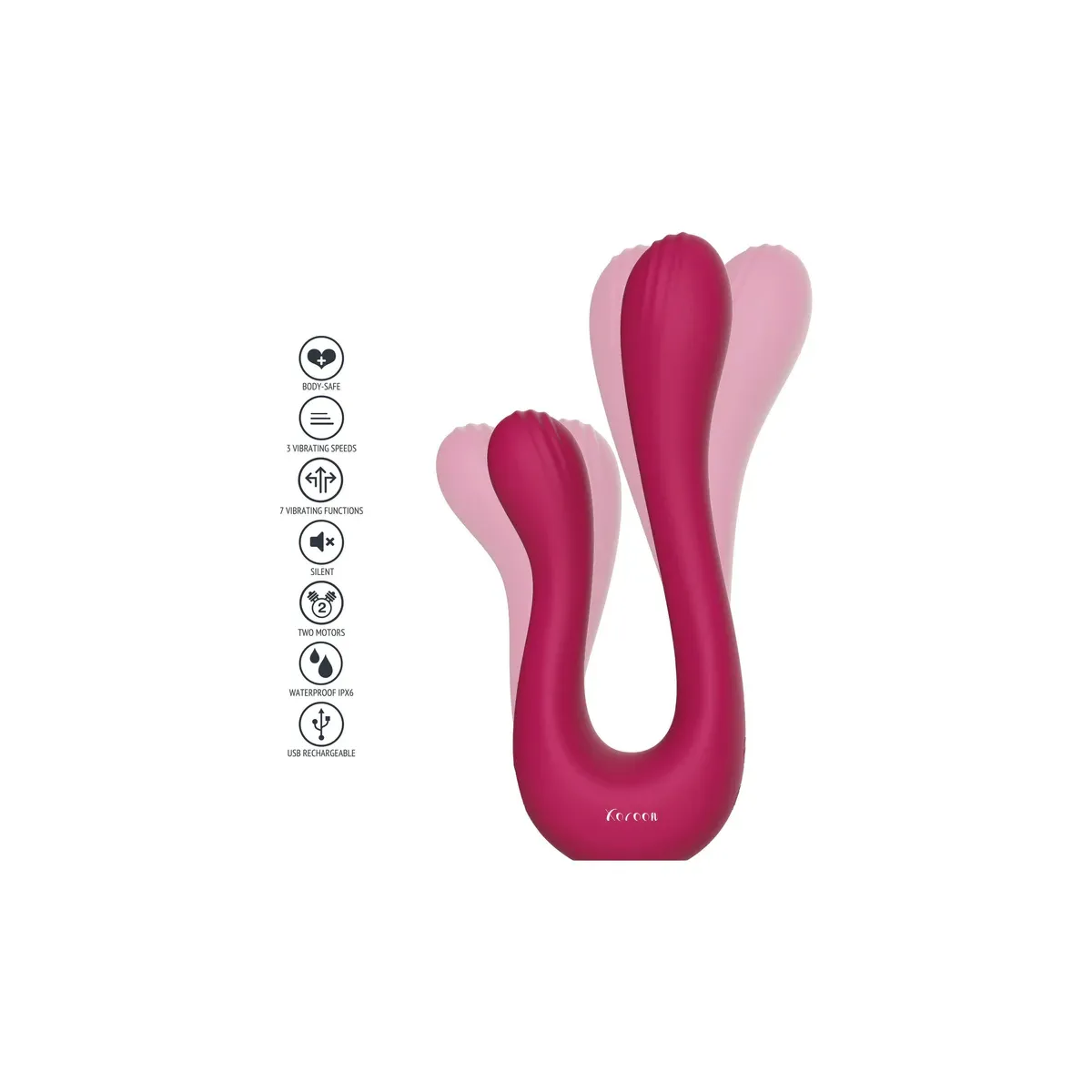 Vibratore doppio silicone flessibile 18,5 cm