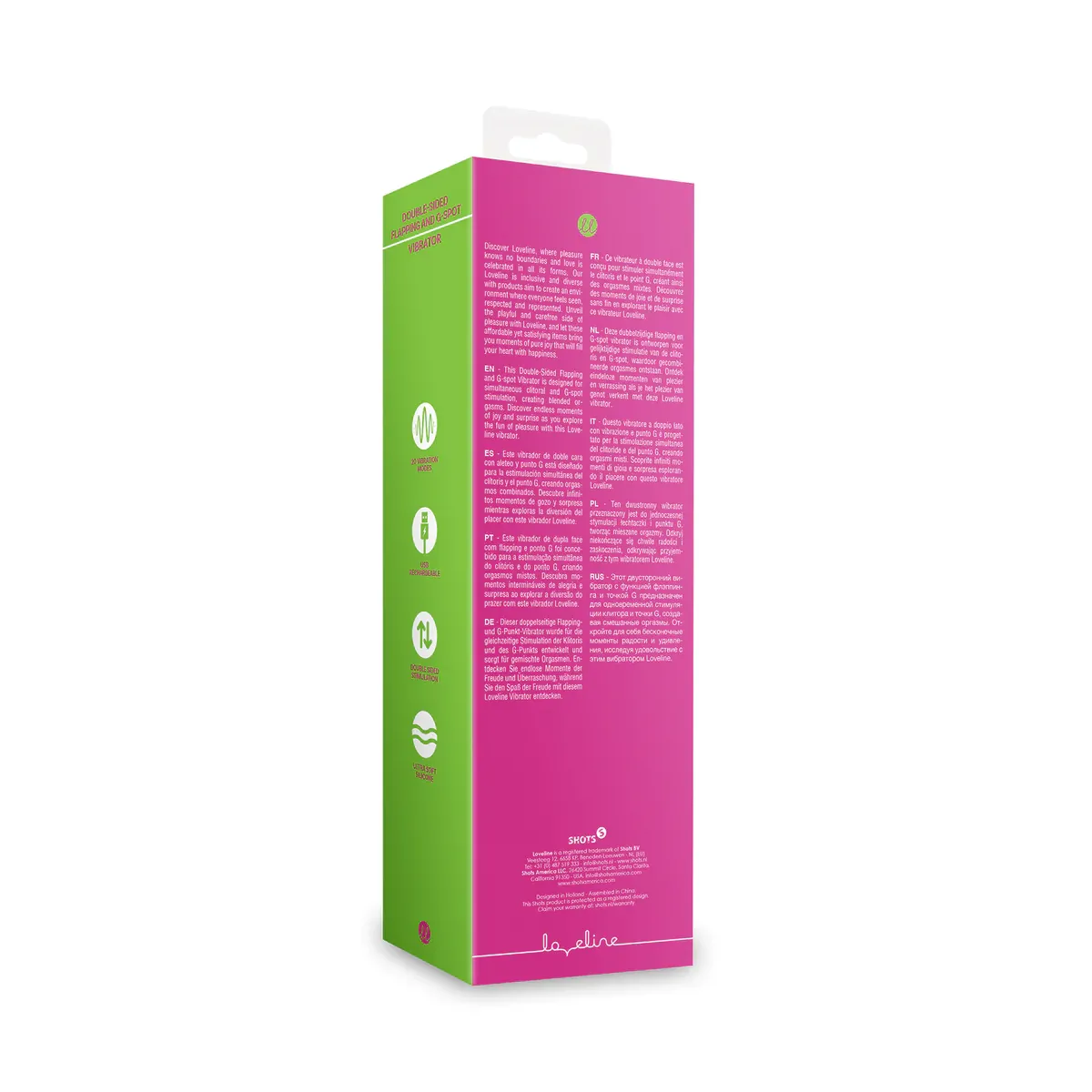 Vibratore punto G effetto flapping rosa 24 cm