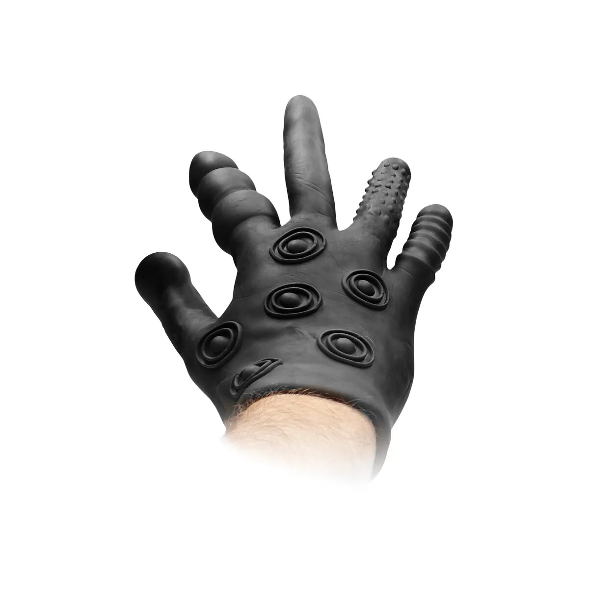 Guanto stimolante in silicone nero