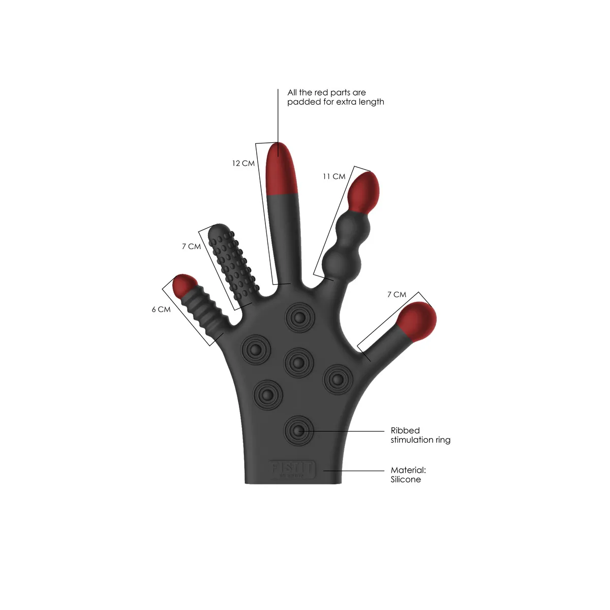 Guanto stimolante in silicone nero