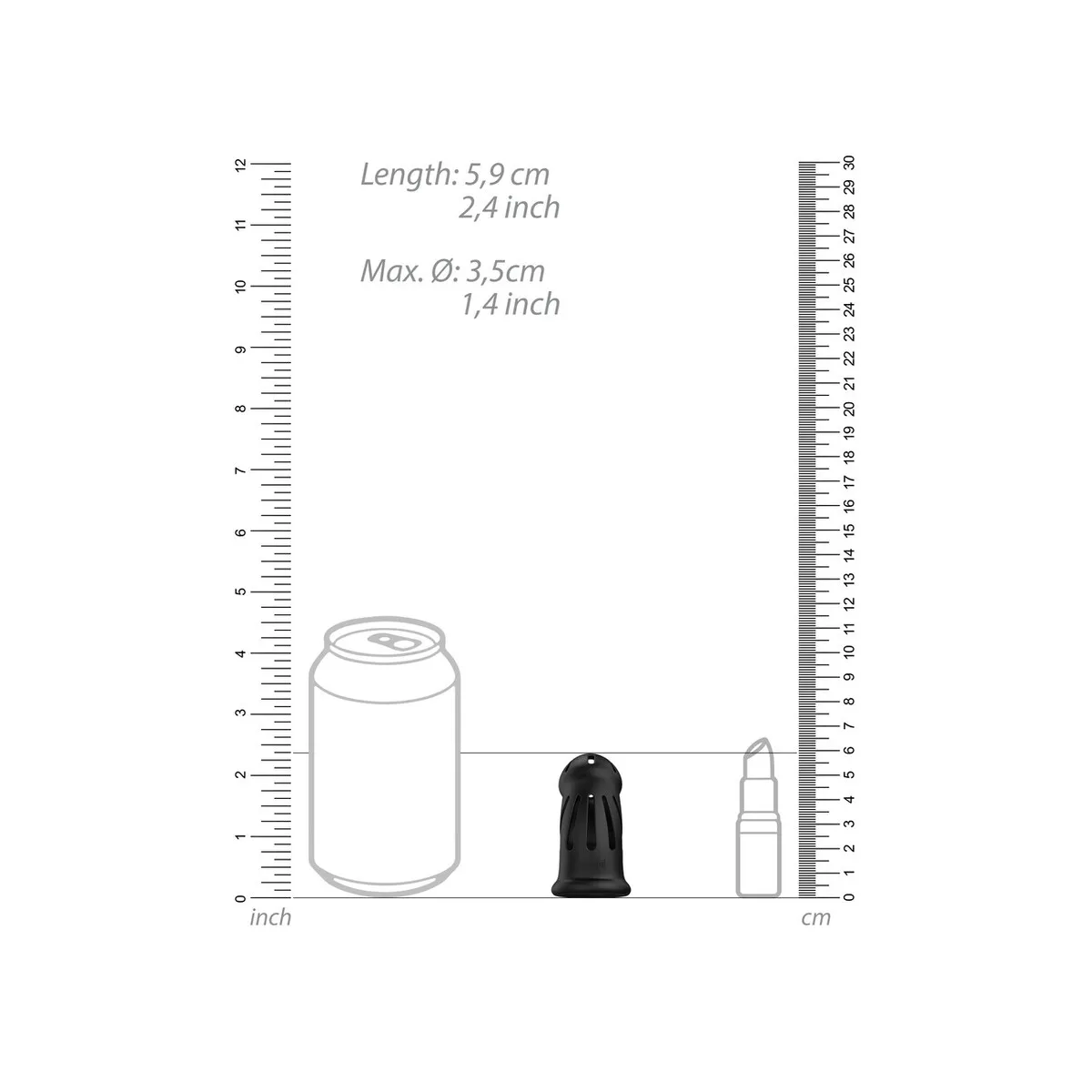 Gabbia pene in silicone nero Mancage
