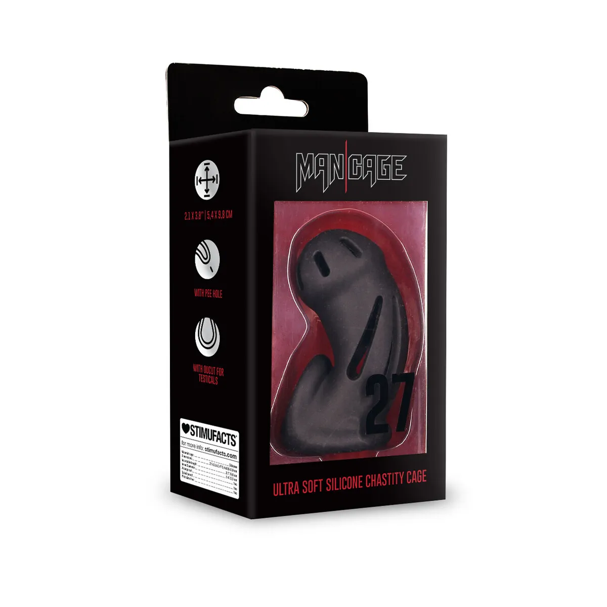Gabbia pene in silicone nero Mancage