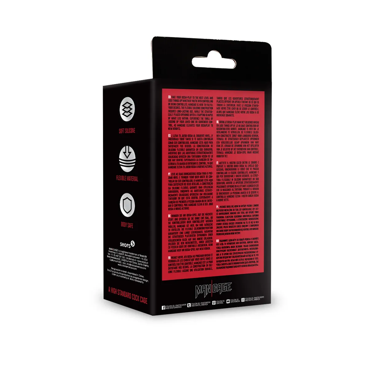Gabbia pene in silicone nero Mancage