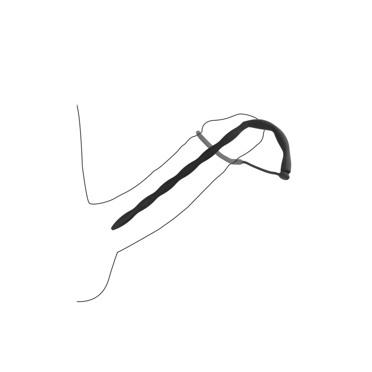 Sonda Uretrale con Anello Fallico in Silicone