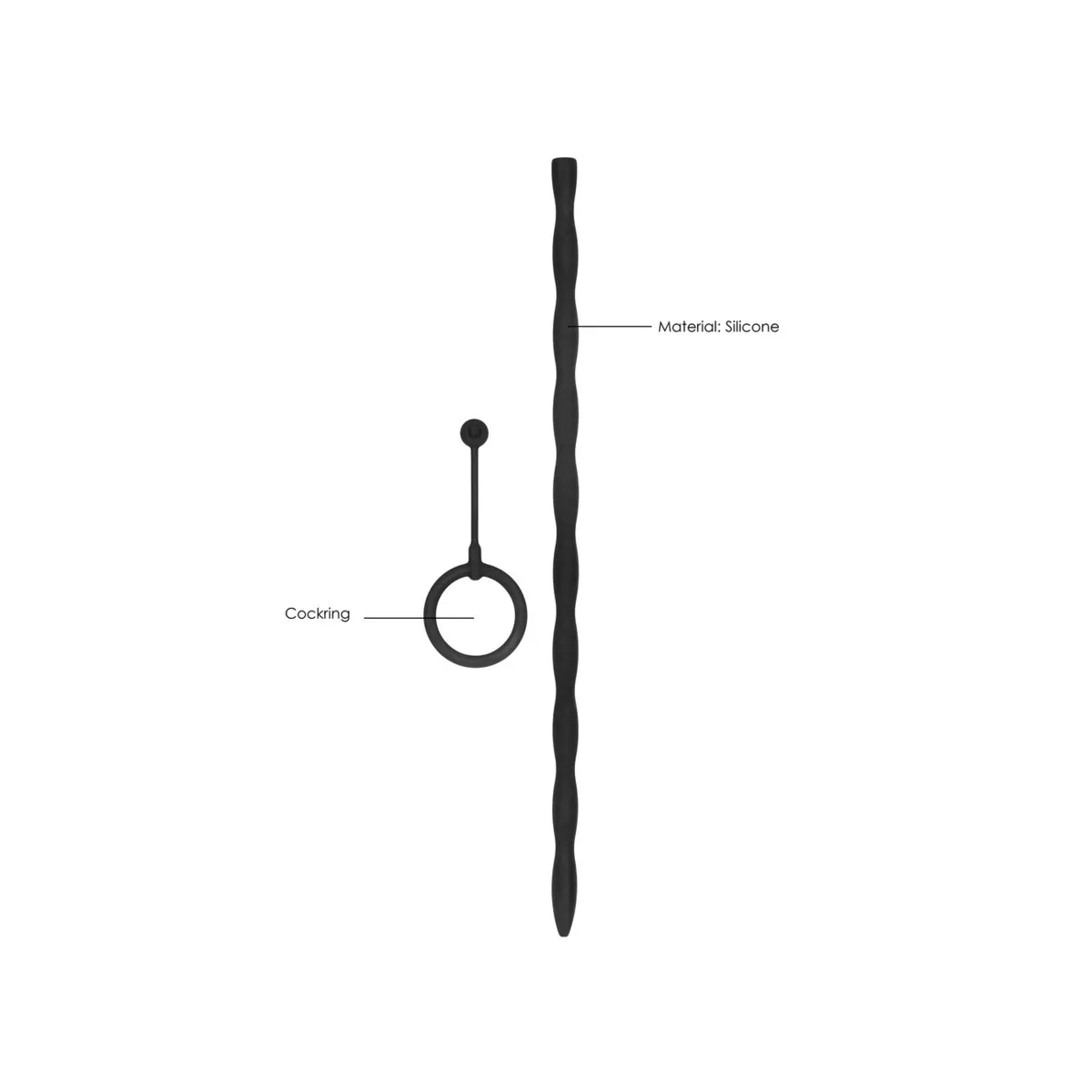 Sonda Uretrale con Anello Fallico in Silicone