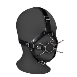 Imbracatura viso BDSM con Spider Gag nera