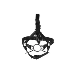 Imbracatura viso BDSM con Spider Gag nera