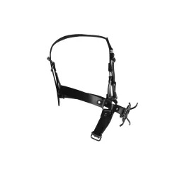 Imbracatura viso BDSM con Spider Gag nera
