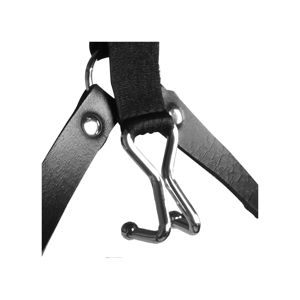 Imbracatura viso BDSM con Spider Gag nera