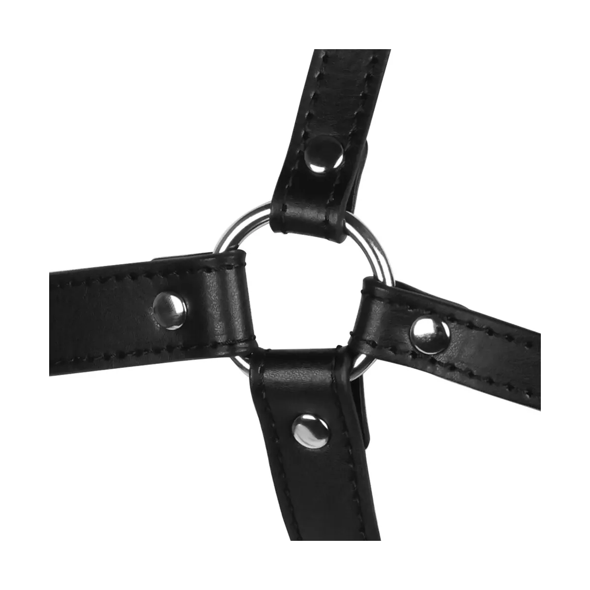 Imbracatura viso BDSM con Spider Gag nera