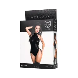 Body Sexy effetto bagnato con tagli laterali