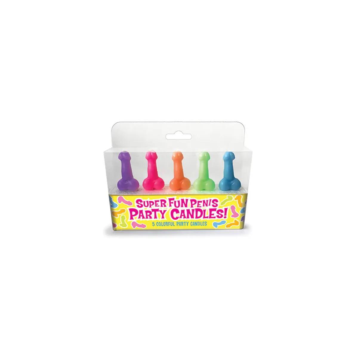 Mini Candele pene divertenti Super Fun 5 pz