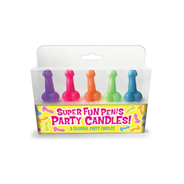 Mini Candele pene divertenti Super Fun 5 pz