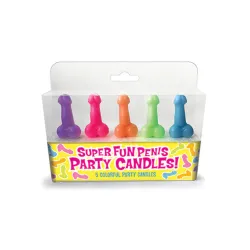 Mini Candele pene divertenti Super Fun 5 pz