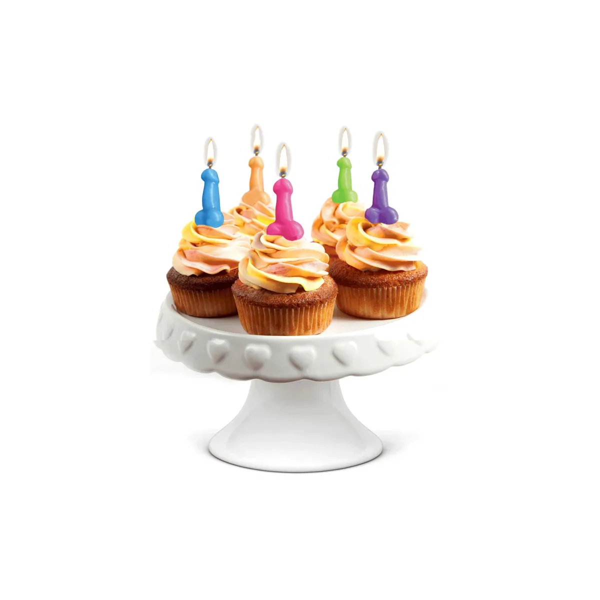 Mini Candele pene divertenti Super Fun 5 pz