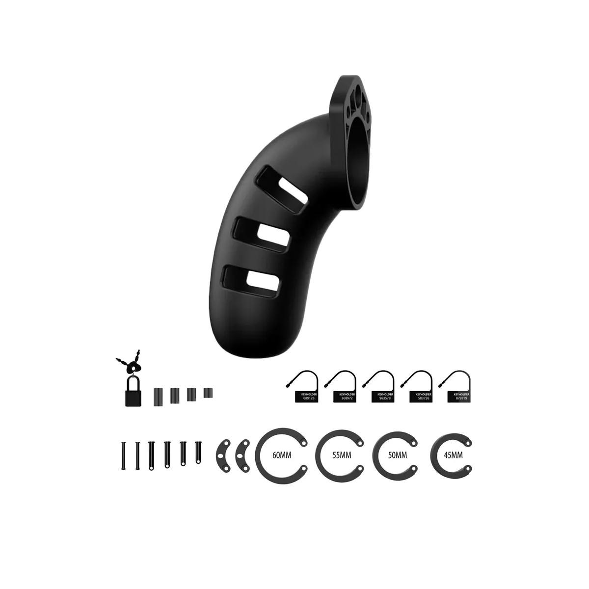 Gabbia pene in silicone nera 11,5 cm