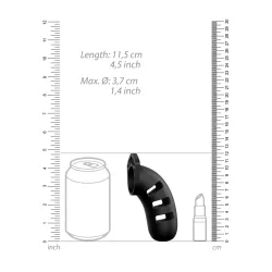 Gabbia pene in silicone nera 11,5 cm