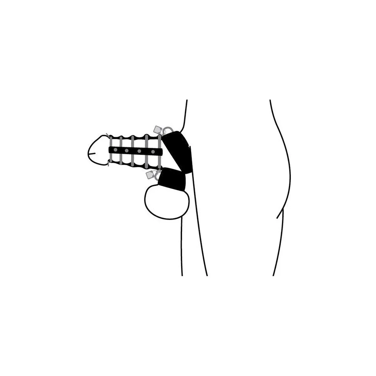 Gabbia pene con cinghie per testicoli