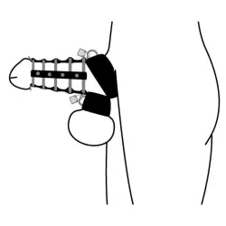 Gabbia pene con cinghie per testicoli
