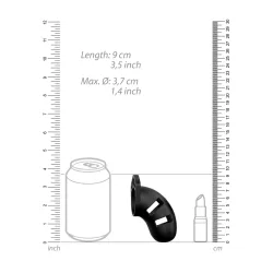 Gabbia pene da 9 cm in silicone nera