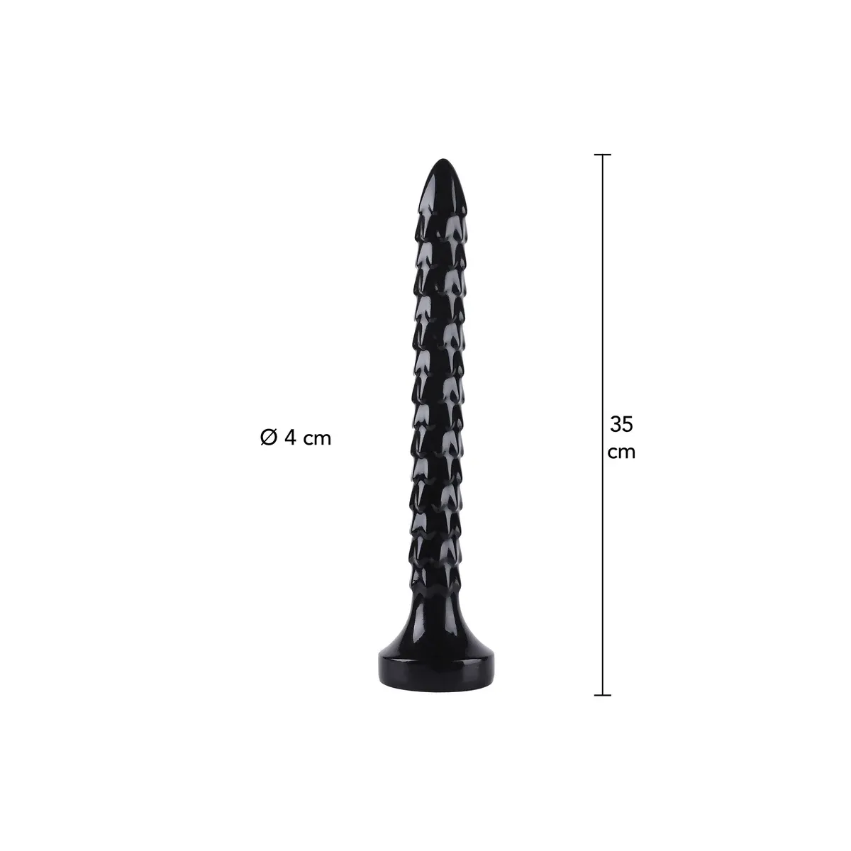Dildo anale Snake a squame 35 cm nero