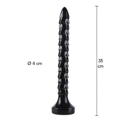 Dildo anale Snake a squame 35 cm nero