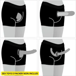 Boxer unisex per strapon o packer nero